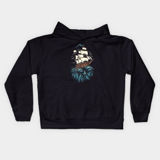 Ship Sailing In Ocean Kids Hoodie